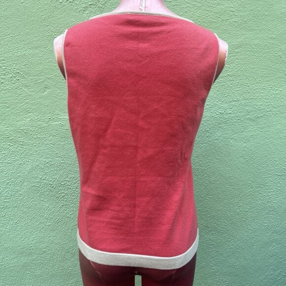 Emilio Pucci Cashmere Blend Tank Vintage Retro Top Sleeveless Coral Women - Picture 3 of 6